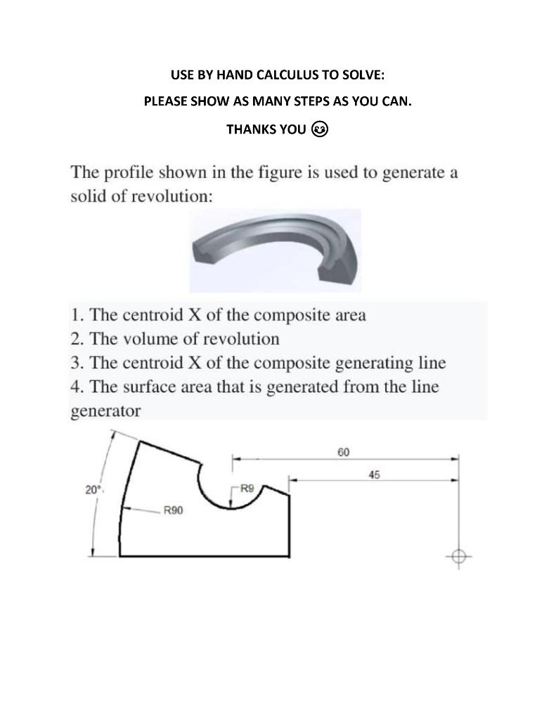 Solved USE BY HAND CALCULUS TO SOLVE: PLEASE SHOW AS MANY | Chegg.com
