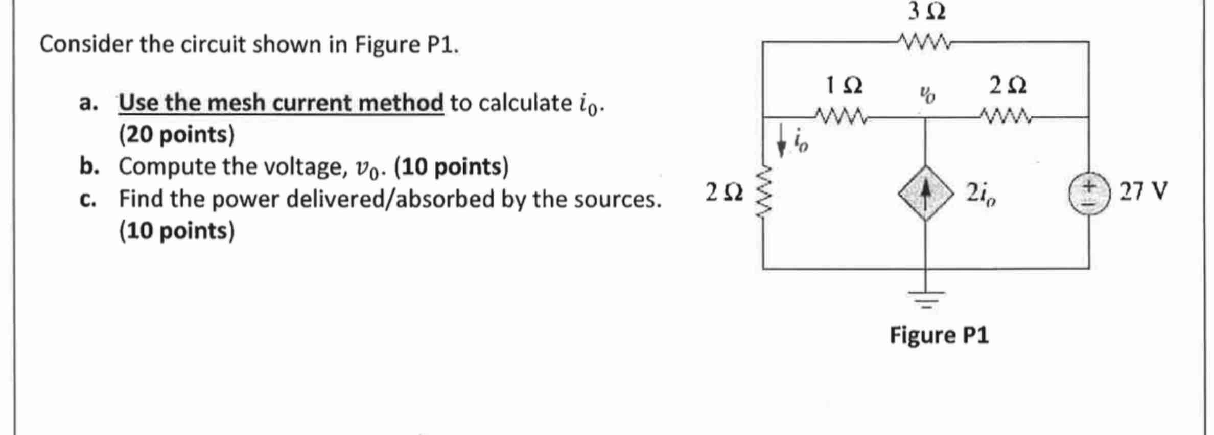 Solved Consider the circuit shown in Figure P1. ﻿a. ﻿Use the | Chegg.com