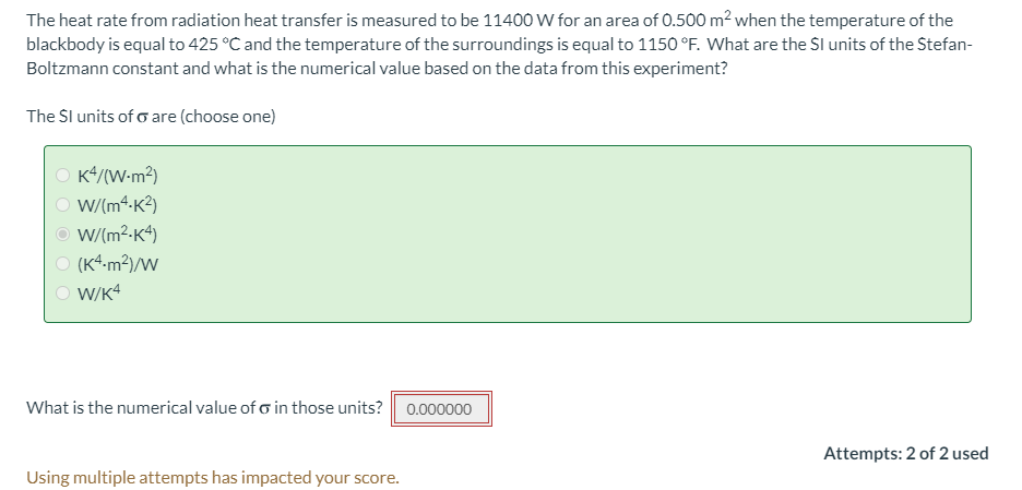Solved The heat rate from radiation heat transfer is | Chegg.com