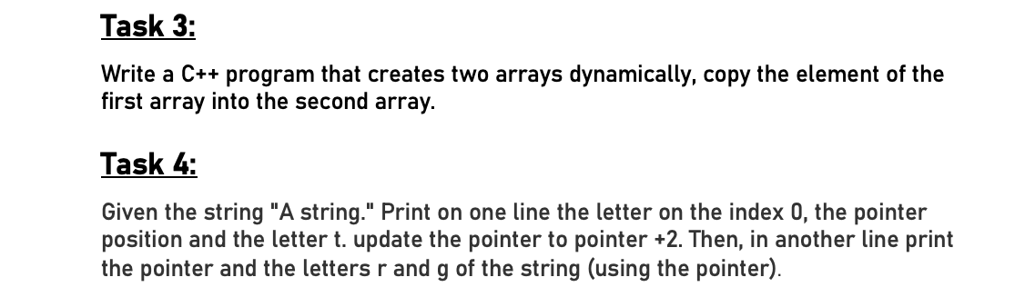 Solved Task 3: Write a C++ program that creates two arrays | Chegg.com