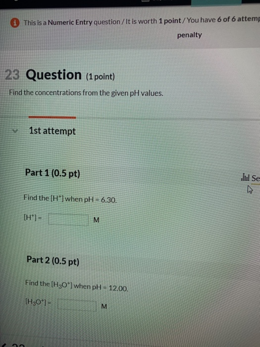Solved O This is a Numeric Entry question/It is worth 1 | Chegg.com