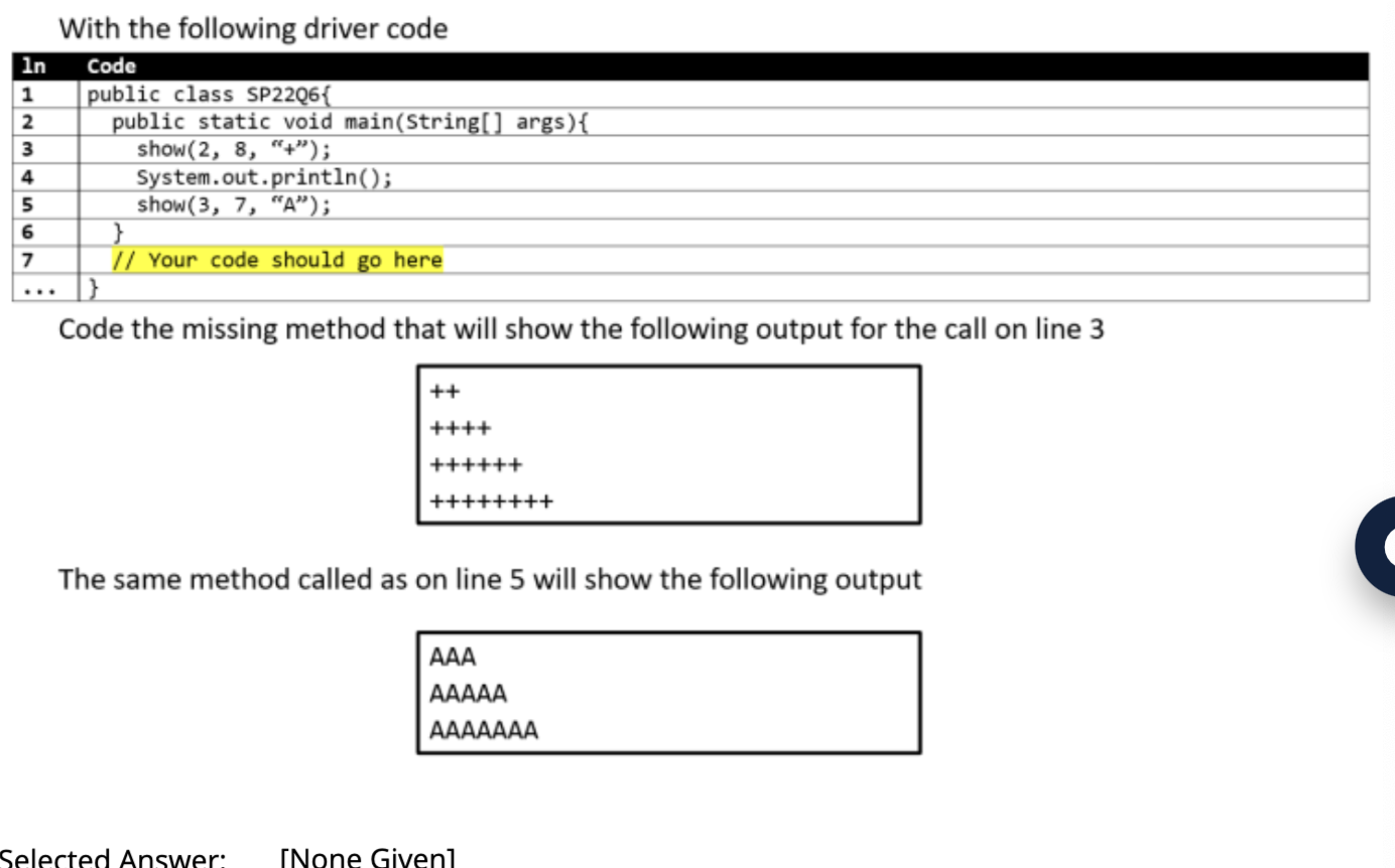 Solved With the following driver code Code the missing | Chegg.com