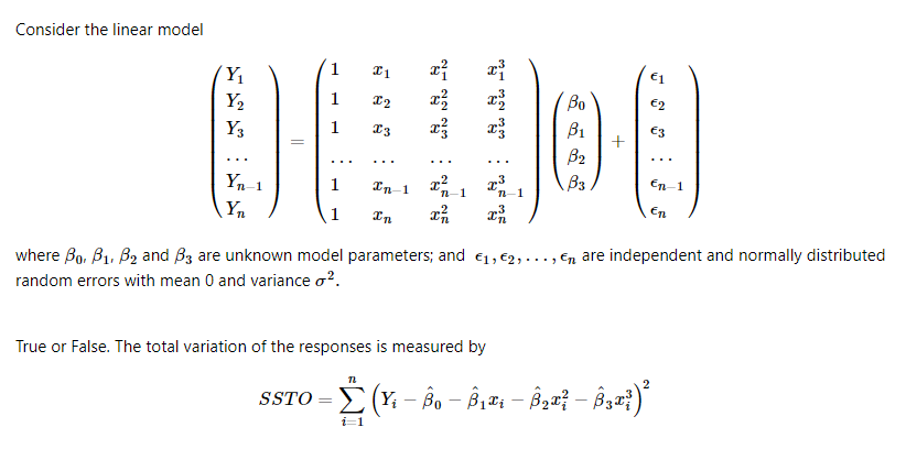 Solved Consider The Linear Model | Chegg.com