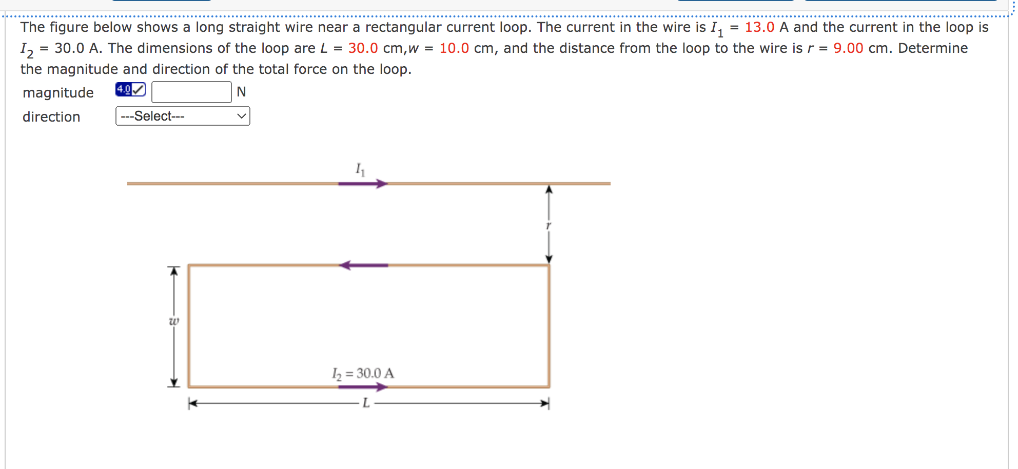Solved The figure below shows a long straight wire near a | Chegg.com