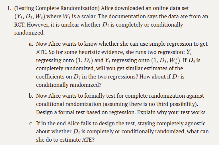 Randomization Test Questions Solved (Testing Complete Randomization) Alice downloaded | Chegg.com