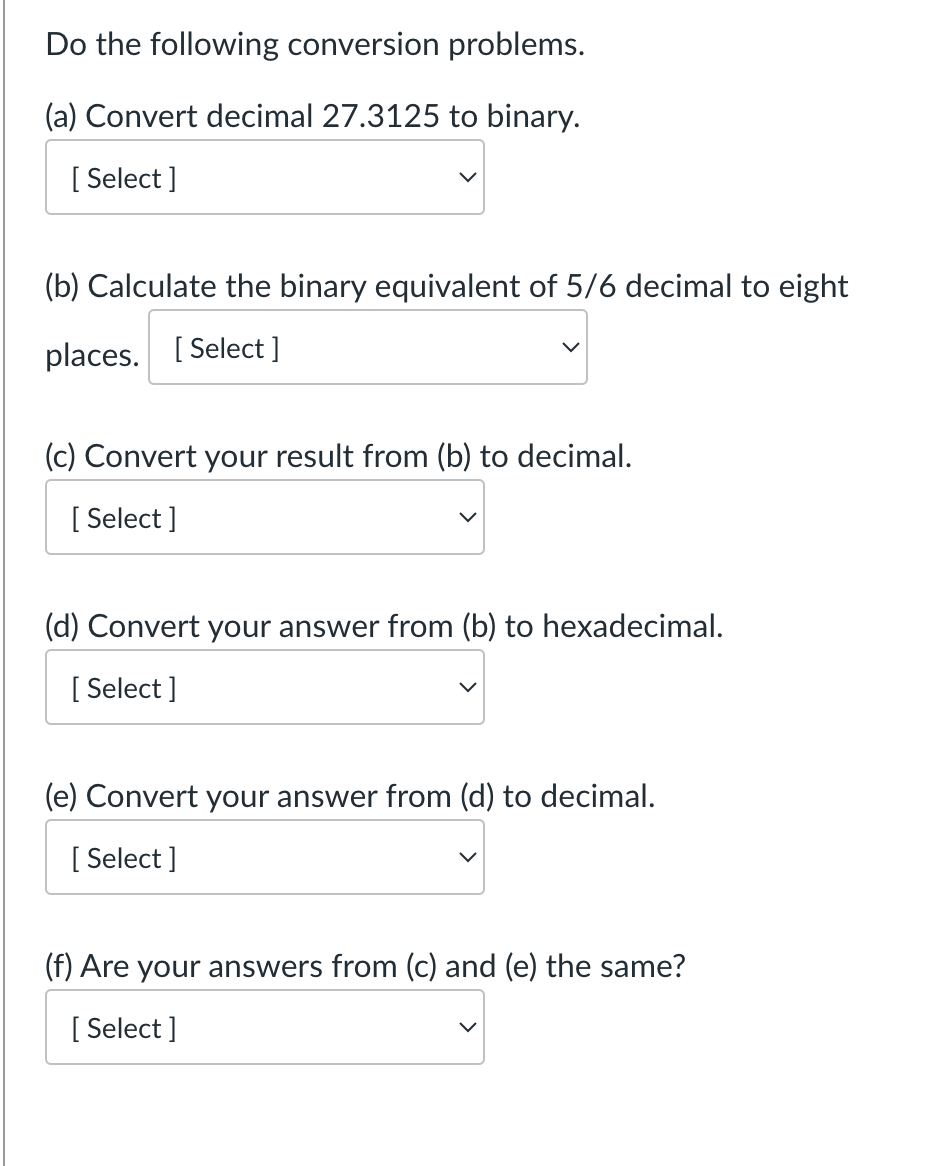 Solved convert the following. show all work | Chegg.com