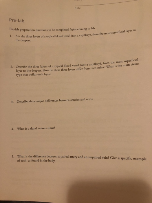 Solved Date Pre-lab Pre-lab preparation questions to be | Chegg.com