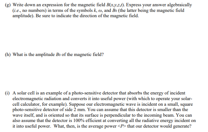 Solved Electromagnetic Waves The Figure Below Depicts An