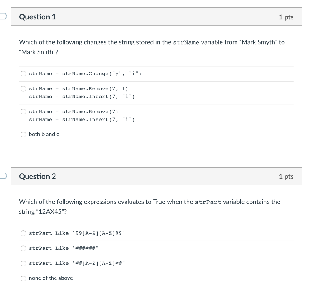 Solved Question 1 1 pts Which of the following changes the | Chegg.com