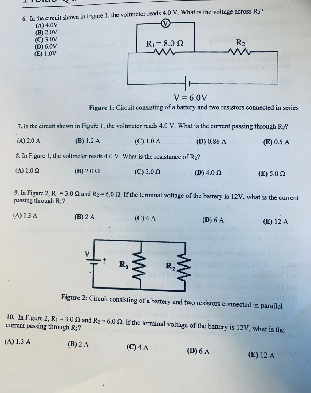 Solved 6. In the circuit shown in Figure 1, the voltmeter