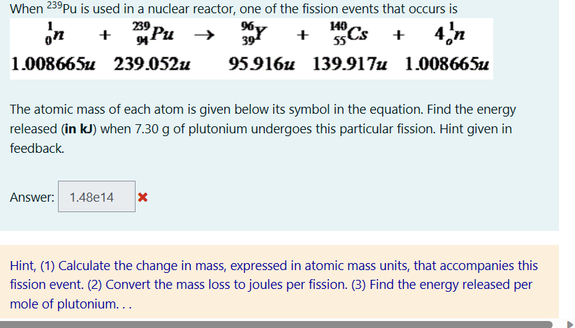 Solved Hint, (1) ﻿Calculate the change in mass, expressed in | Chegg.com