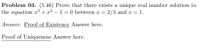 Solved Problem 03. (5.46) Prove That There Exists A Unique | Chegg.com