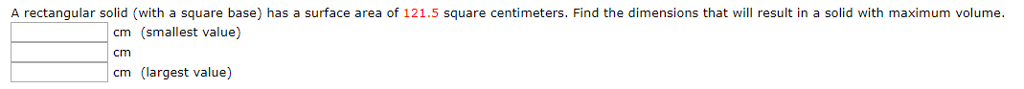 Solved A rectangular solid (with a square base) has a | Chegg.com