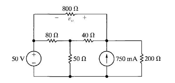 Solved Find the value of 𝑣0 in the circuit | Chegg.com