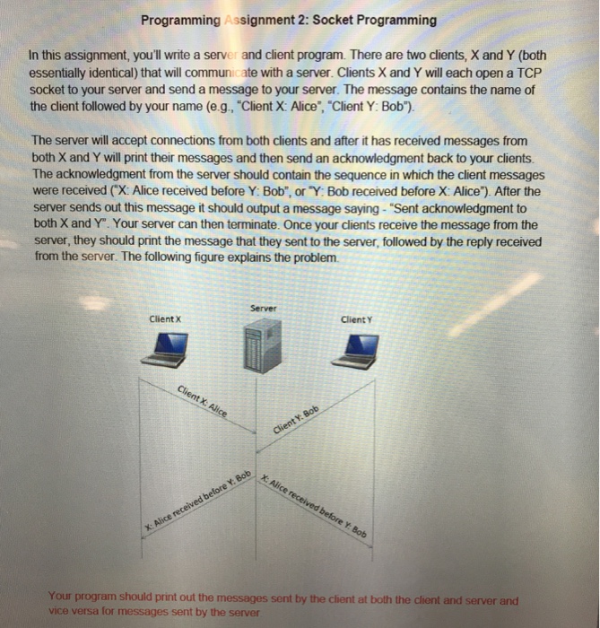 Solved Programming Assignment 2: Socket Programming In This | Chegg.com