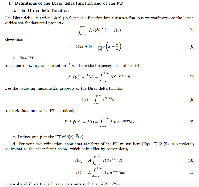 Dirac Delta Function Properties