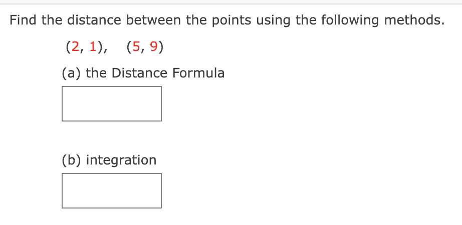 Solved Find the distance between the points using the | Chegg.com