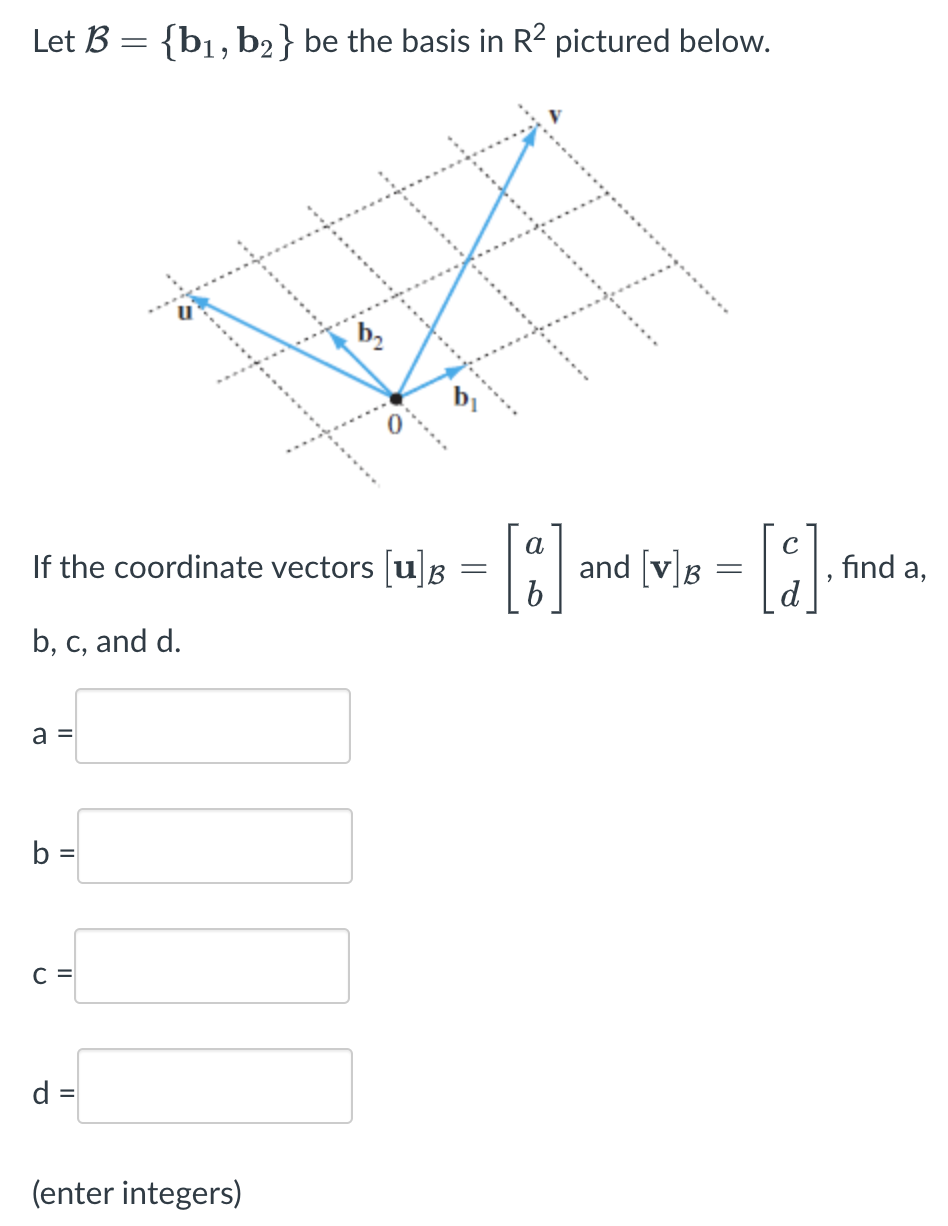 Solved Let B={b1,b2} Be The Basis In R2 Pictured Below. If | Chegg.com