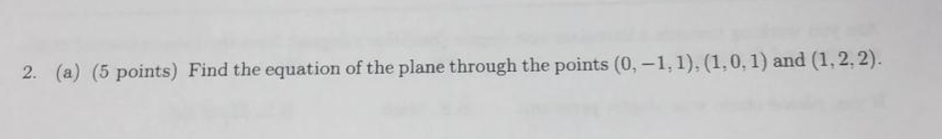 how to find equation of a plane with 2 points