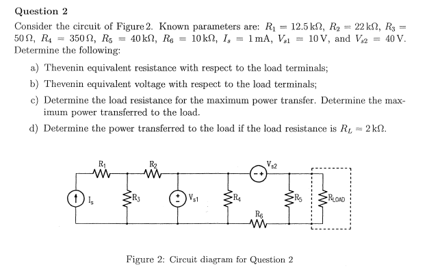Solved Question 2 Consider the circuit of Figure 2. Known | Chegg.com