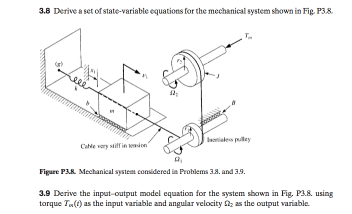 Solved 3.8 Derive a set of state-variable equations for the | Chegg.com