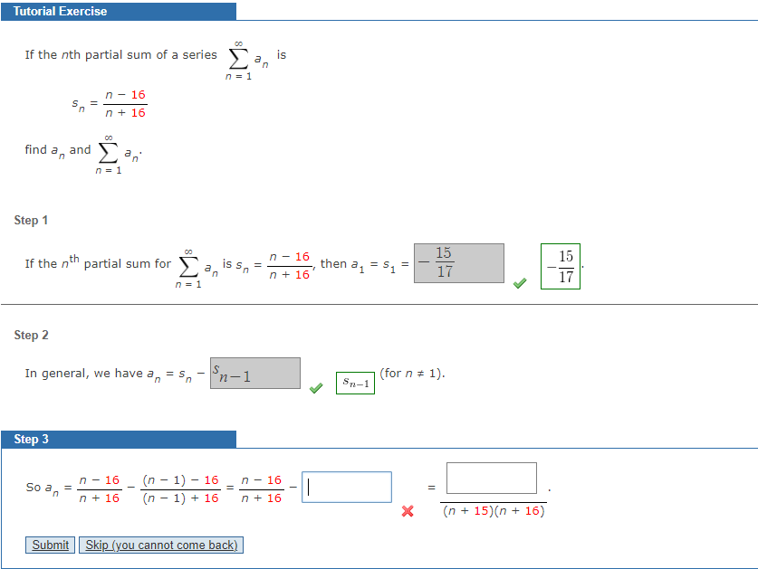 Solved If The Nth Partial Sum Of A Series ∑n 1∞an Is