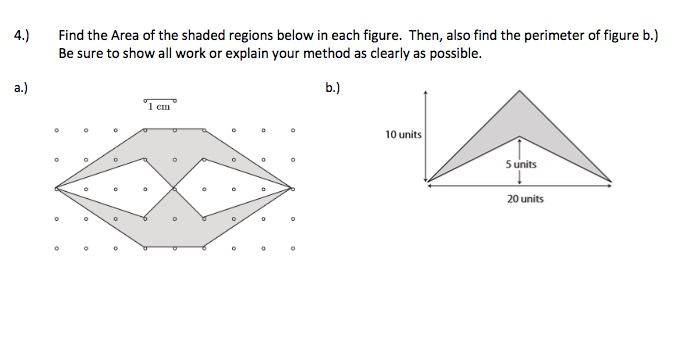 Solved 4.) Find the Area of the shaded regions below in each | Chegg.com