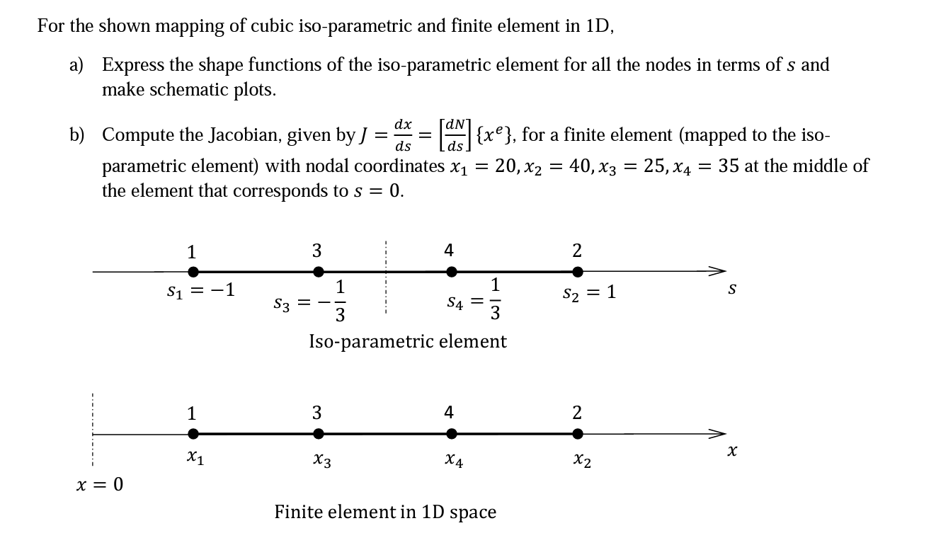 Solved For the shown mapping of cubic iso-parametric and | Chegg.com