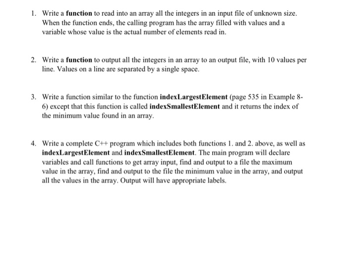 Solved Write a function to read into an array all the | Chegg.com