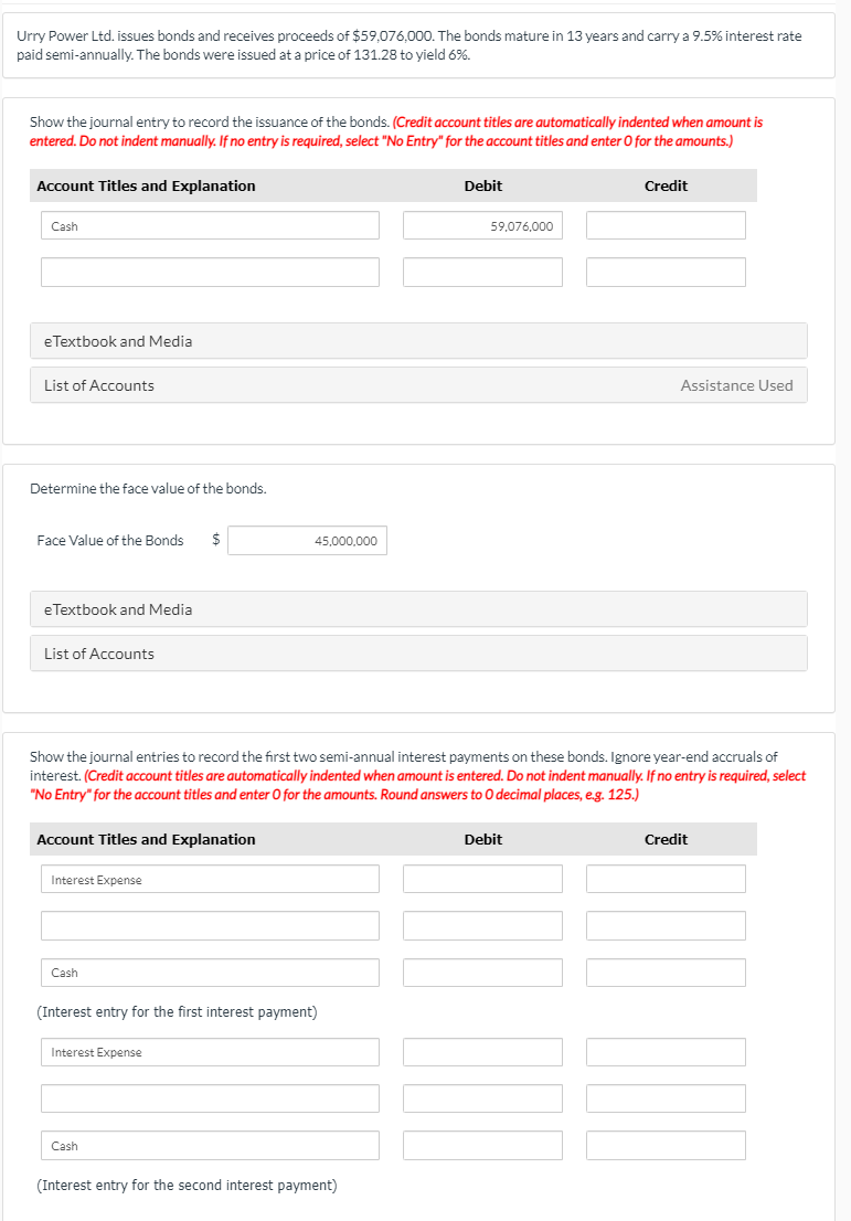 Solved Urry Power Ltd. issues bonds and receives proceeds of | Chegg.com