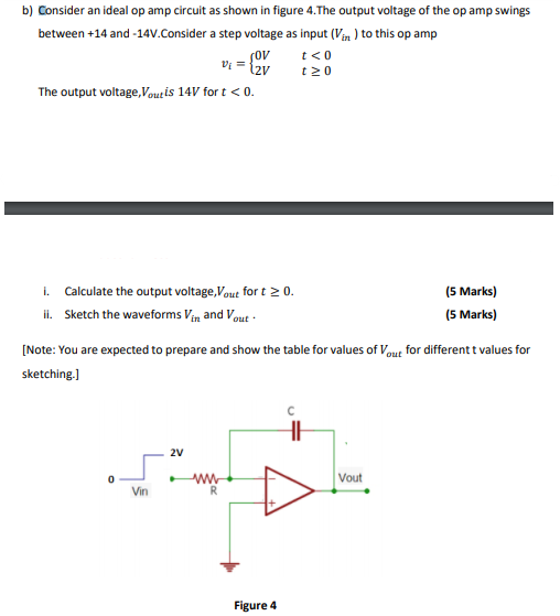 Solved B) Consider An Ideal Op Amp Circuit As Shown In | Chegg.com