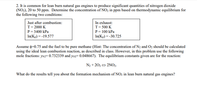 Solved 2. It is common for lean burn natural gas engines to | Chegg.com