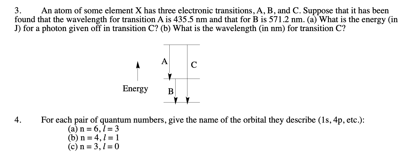 Solved 3 An Atom Of Some Element X Has Three Electronic Chegg Com