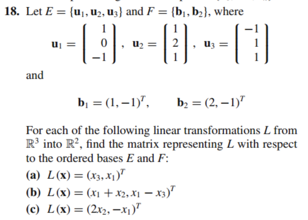 Solved Let E={u1,u2,u3} And F={b1,b2}, Where | Chegg.com