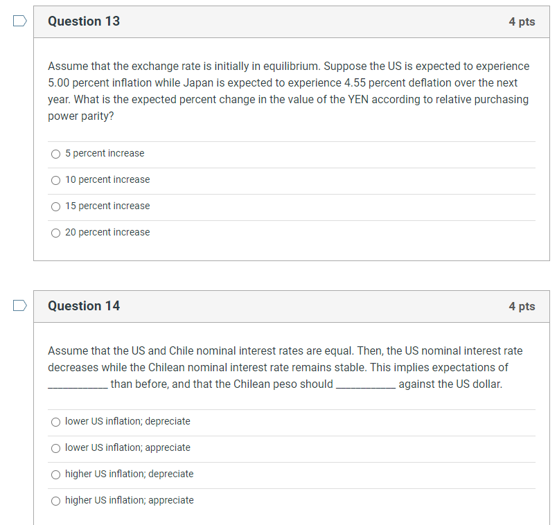 Solved Question 13 4 Pts Assume That The Exchange Rate Is | Chegg.com