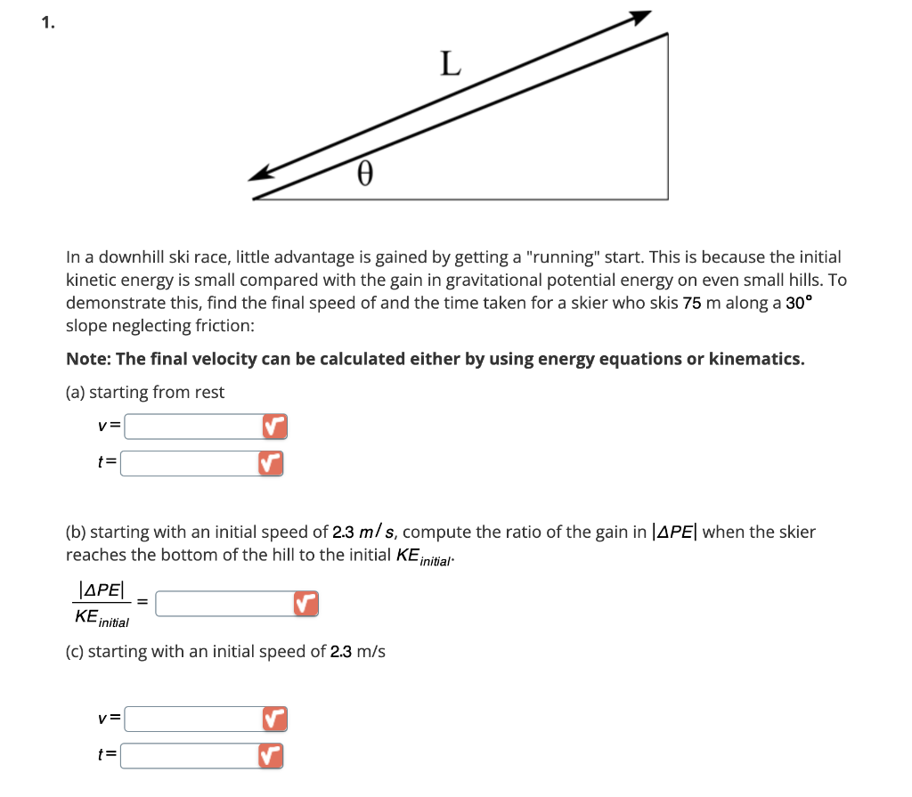 Solved t= (b) starting with an initial speed of 2.3 m/s, | Chegg.com