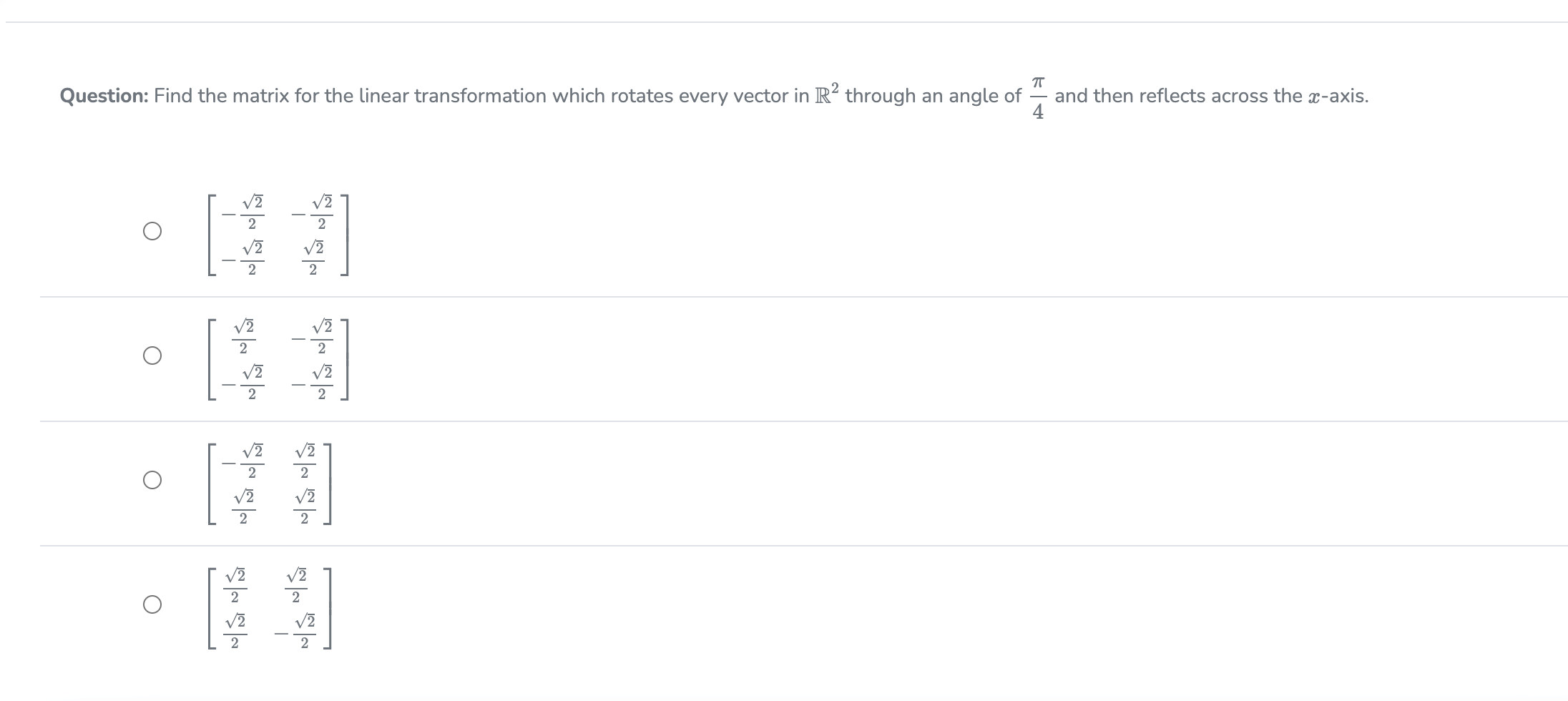 Solved R3 Question: Consider the following transformation | Chegg.com