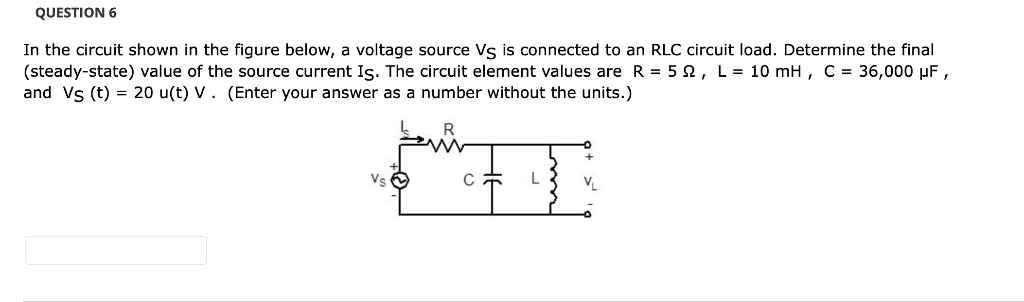 Solved QUESTION 6 In the circuit shown in the figure below, | Chegg.com