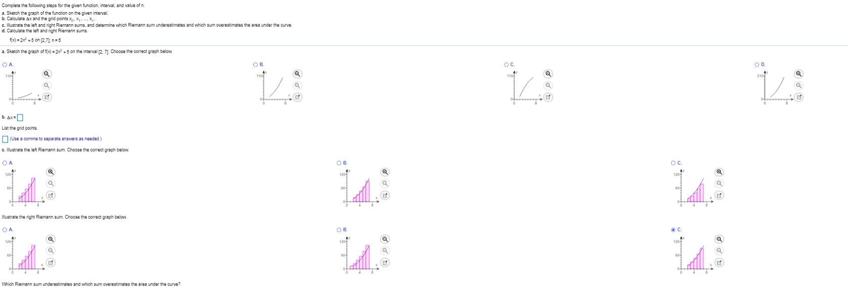 Solved Which Riemann sum underestimates and which sum | Chegg.com