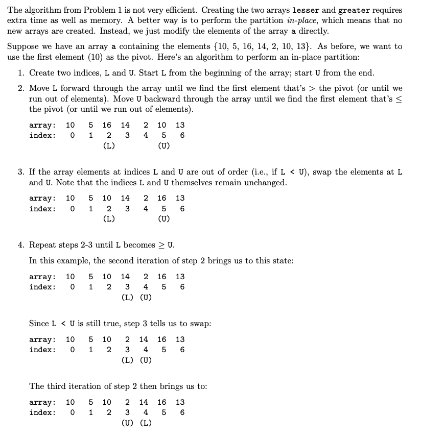 Solved The algorithm from Problem 1 is not very efficient. | Chegg.com