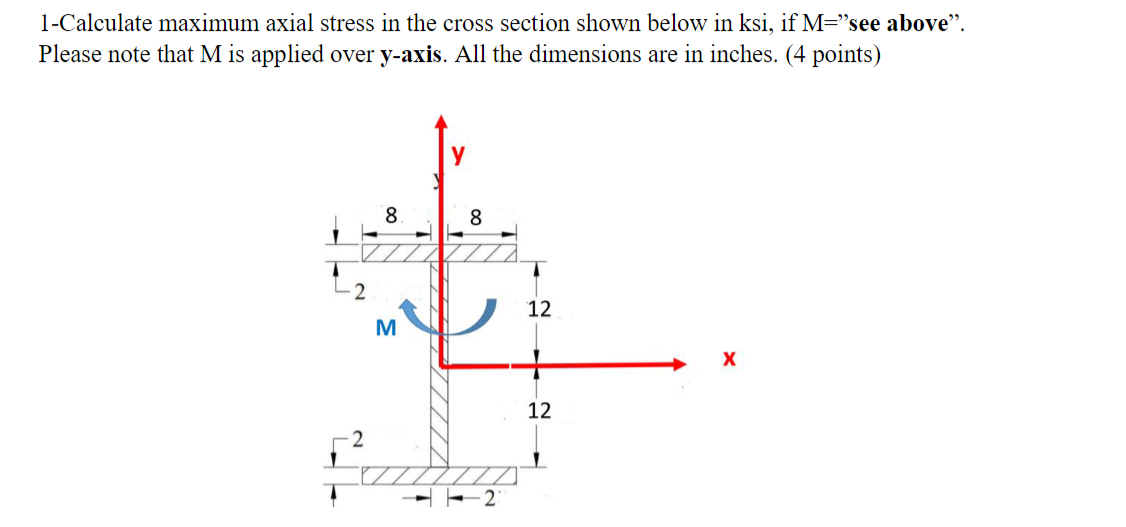 Solved 1-Calculate maximum axial stress in the cross section | Chegg.com