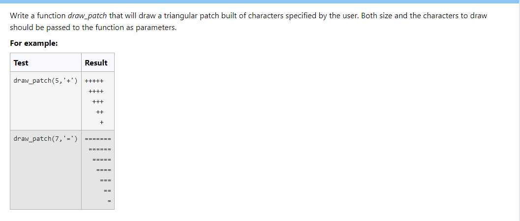 Solved Write a function draw_patch that will draw a | Chegg.com
