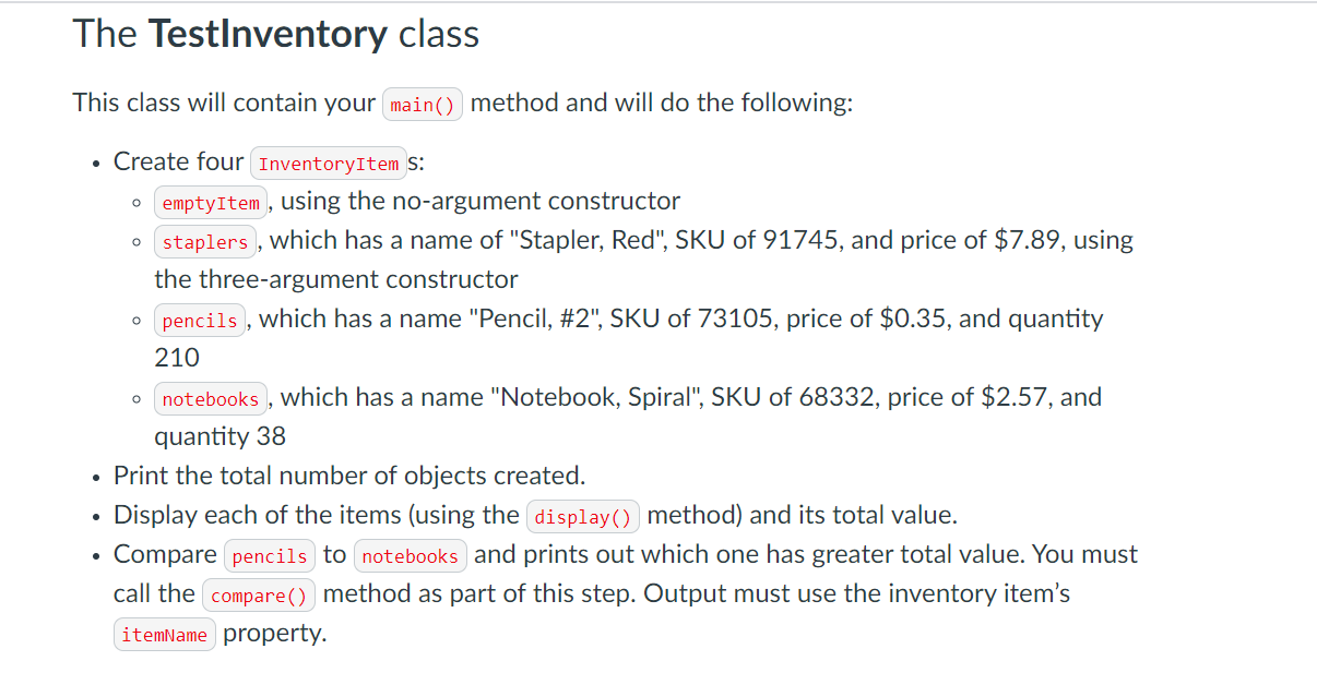 Solved Objects and Classes - Part 1 At Read everything | Chegg.com