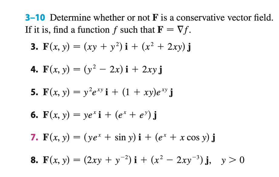 Solved 3-10 Determine whether or not F is a conservative | Chegg.com