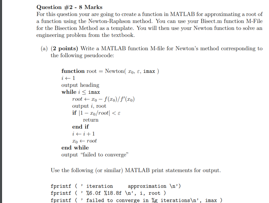 Solved Question #2 - 8 Marks For this question your are | Chegg.com
