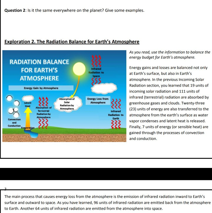 Solved Earth's Energy Budget How Is the Temperature of Earth | Chegg.com