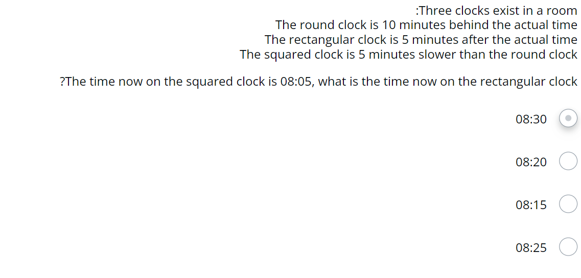 Solved Three clocks exist in a room The round clock is 10