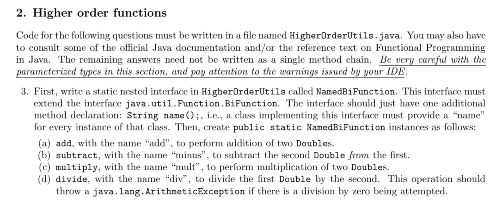 Solved 2. Higher order functions a Code for the following | Chegg.com