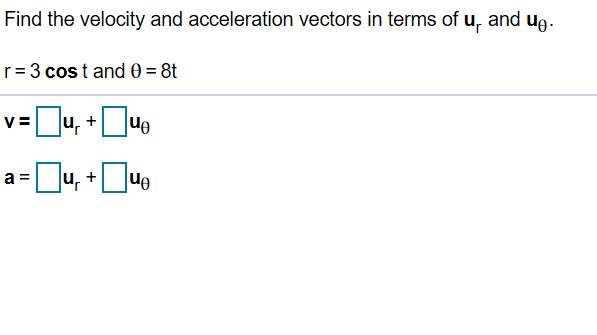 Solved Find the velocity and acceleration vectors in terms | Chegg.com