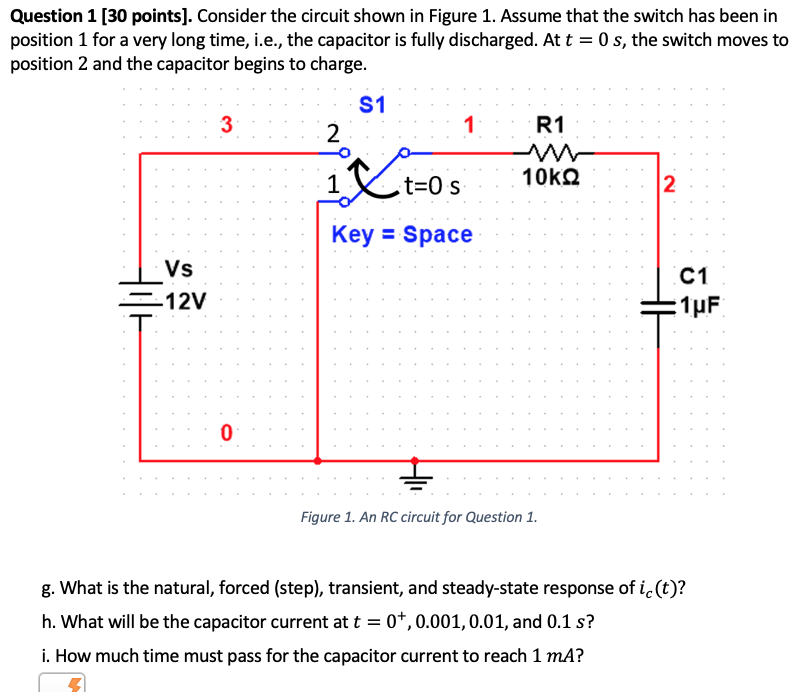 Solved Question 1 [30 points). Consider the circuit shown in | Chegg.com
